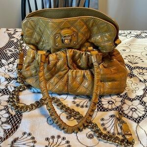 MARC Jacob’s Quilted Ryder Patent Leather Mustard Color Bag As Is